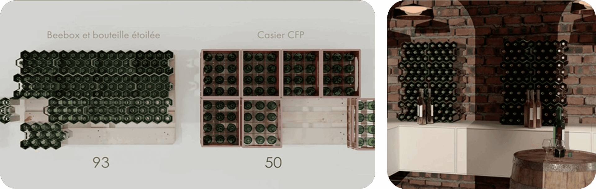 Casier vin réutilisable optimisation d'espace